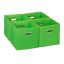 Набор из 4 складных коробок 30х30х30см., цвет зеленый/серебристый.