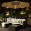 Päikesevari Ø 300 cm koos alusega ja LED-päikeseenergial töötava valgustusega