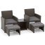 Комплект садовой мебели из 5 предметов, коричнево-серого цвета