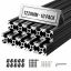 Alumiiniumist ekstrusioonprofiilid VEVOR 2020T-122-10-H, 10 tk, Must, 2 × 1,2 × 134 cm