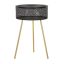 Round coffee table Blacky, With storage box