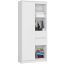 Office shelf AKORD CLP R15, with door and 2 drawers, white, 80 × 180 × 35 cm