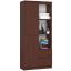 Office shelf AKORD R11, 1 door and 2 drawers, brown, 80 × 180 × 35 cm