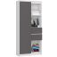 Office shelf AKORD R15 CLP, 1 door, 2 drawers, white/gray, 80 × 180 × 35 cm