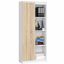 Office shelf AKORD R80 CLP, 1 door, 8 shelves, white/oak, 80 × 180 × 35 cm