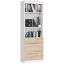 Office shelf AkordV2 R60, 3 drawers and 3 shelves, white/oak color, 60 × 180 × 35 cm