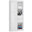 Office shelf CLP R15, 7 shelves, 1 door and 2 drawers, white, 80 × 180 × 35 cm