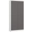 Office shelf CLP R80, with two doors, white/gray, 80 × 180 × 35 cm