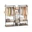 SONGMICS HOME RGR012B01 Clothes Rack, 6 Shelves, Brown/Black, 163.6 × 175.3 × 33.8 cm