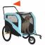 PawHut bicycle trailer for pets 170x77x90cm., black/blue