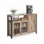 VASAGLE sideboard, 3 doors, brown/black, 110 × 75 × 33 cm