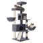 Cat house-scratching post FEANDREA PCT006G02, 2 cavities, Gray, 55 × 174 × 55 cm