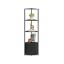 Corner shelf with storage box VASAGLE, 5 tiers, Black, 44.5 × 147.3 × 25.4 cm