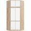 Corner wardrobe S100, with extension, 6 doors, brown/white, 100 × 235 × 50 cm