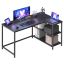 VASAGLE Corner Computer Desk, 2 AC Outlets and 2 USB Ports, Black, 120 × 80 × 76 cm