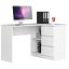 Corner desk AKORD B16 CLP, right, 3 drawers, white, 124 × 77 × 85 cm