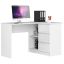 Corner desk AKORD B16, right, 3 drawers, white, 124 × 77 × 85 cm