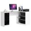 Corner desk B20 CLP, right, 3 drawers, white/black, 155 × 77 × 85 cm