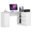 Corner desk B20 CLP, right, 3 drawers, white, 155 × 77 × 85 cm