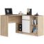 Corner desk CLP B-17, with chest of drawers, white/brown, 120 × 79 × 126 cm