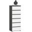 Kummut AKORD CL6, 6 sahtlit, hall/valge, 40 × 109 × 35 cm