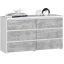 Kummut CL100, 6 sahtlit, Valge/hall, 100 × 57 × 35 cm