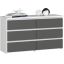 Kummut CL100 AkordV2, 6 sahtlit, valge/hall, 100 × 57 × 35 cm