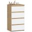 Kummut CL4, 4 sahtlit, valge/pruun, 40 × 74 × 35 cm