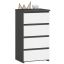 Kummut CL4/40, 4 sahtlit, hall/valge, 40 × 74 × 35 cm