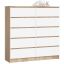 Kummut K120, 10 sahtlit, pruun/valge, 120 × 121 × 40 cm