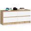 Kummut K120, 4 sahtliga, valge/pruun, 120 × 55 × 40 cm