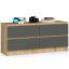 Kummut K120 4SZ, 4 sahtlit, pruun/hall, 120 × 55 × 40 cm