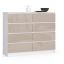 Chest of drawers K120, 8 drawers, white/brown, 120 × 99 × 40 cm