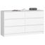 Chest of drawers K140, 6 drawers, white, 138 × 77 × 40 cm