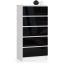 Kummut K60, 5 sahtlit, valge/must, 60 × 121 × 40 cm
