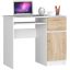 Computer desk Piksel, right, white/oak, 90 × 77 × 50 cm