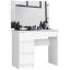 Cosmetic table AKORD T-6/SL, 4 drawers, white, 90 × 142 × 50 cm