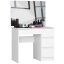 Cosmetic table AKORD T-6/SL, 4 drawers, white, 90 × 142 × 50 cm