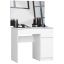Cosmetic table with mirror AKORD P-2/SL, right, 2 drawers, white, 90 × 142 × 50 cm