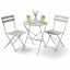Outdoor furniture set ORION, 2 chairs and a round table, gray