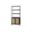 Riiul 30x76,4x174,7cm., must/helepruun
