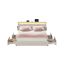 SONGMICS RMB827LH01 Bed Frame, 4 Drawers, Sand, 210.2 × 149 × 88.2/94.7 cm