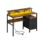Sahtlitega laud laadimisjaamaga 120x55x90cm, pruun/must