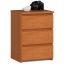 Bedside table CL3/40, 3 drawers, brown, 40 × 57 × 35 cm