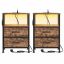 SONGMICS Bedside Table, 2 Drawers and Open Compartment, Brown, 39.6 × 60.4 × 30 cm