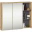 Riputatav vannitoakapp AKORD VAMI W90, peegliga, pruun/hall, 90 × 75 × 15 cm
