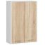 Seinale riputatav vannitoakapp FIN W64 H934 2D, 2 ust, valge/tamme, 64 × 94 × 30 cm