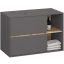 Seinale kinnitatav vannitoakapp valamu alla VAMI W90, 2 sahtlit ja 2 avatud riiulit, hall/pruun, 90 × 60 × 45,5 cm