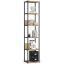 Freestanding shelf, 6 shelves, black/oak, 40 × 192 × 32 cm