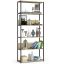 Freestanding shelf, 6 shelves, black/oak, 80 × 192 × 32 cm